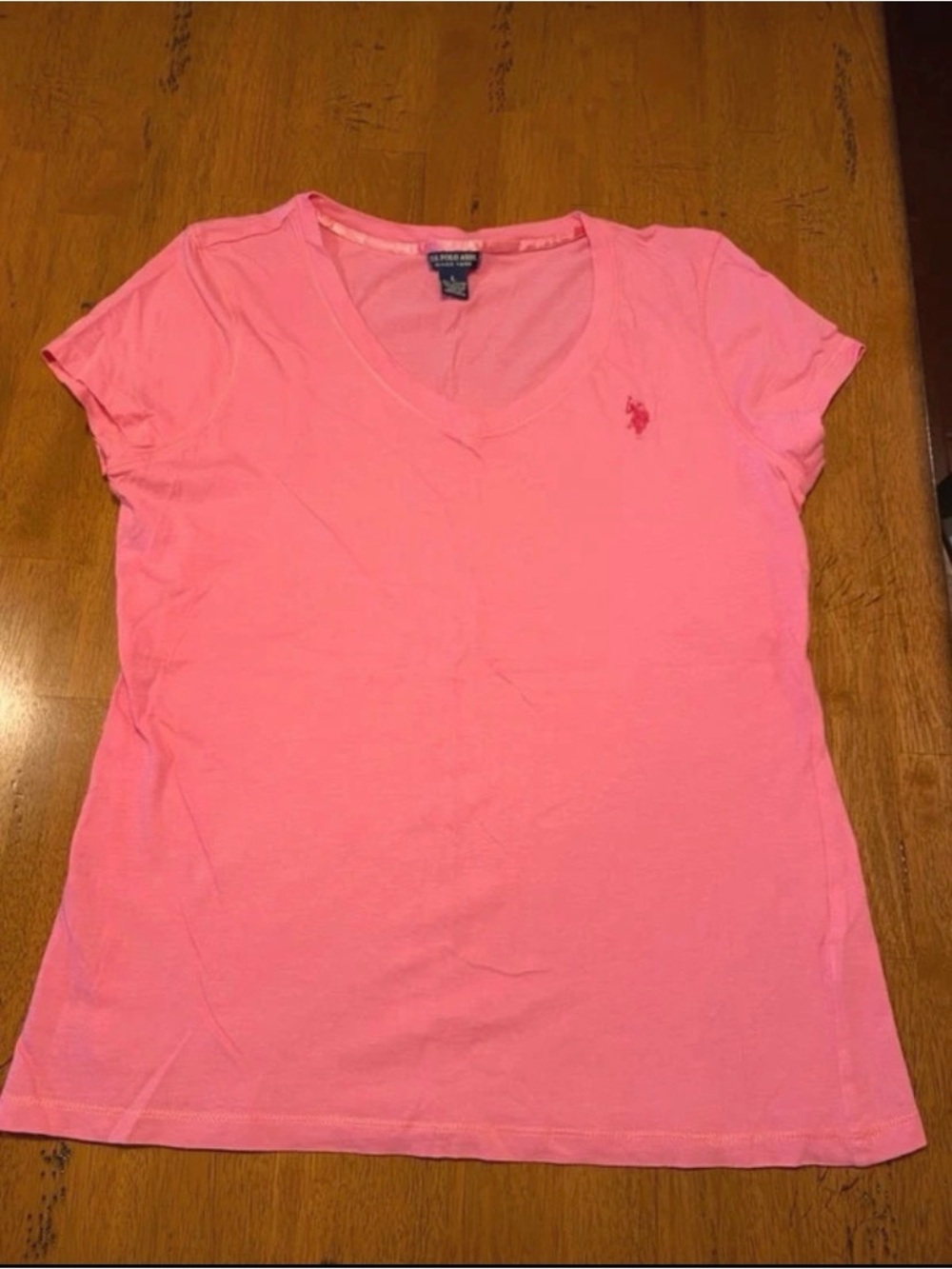 U.S. Polo Assn. Women's V-Neck Tee - Pink Large